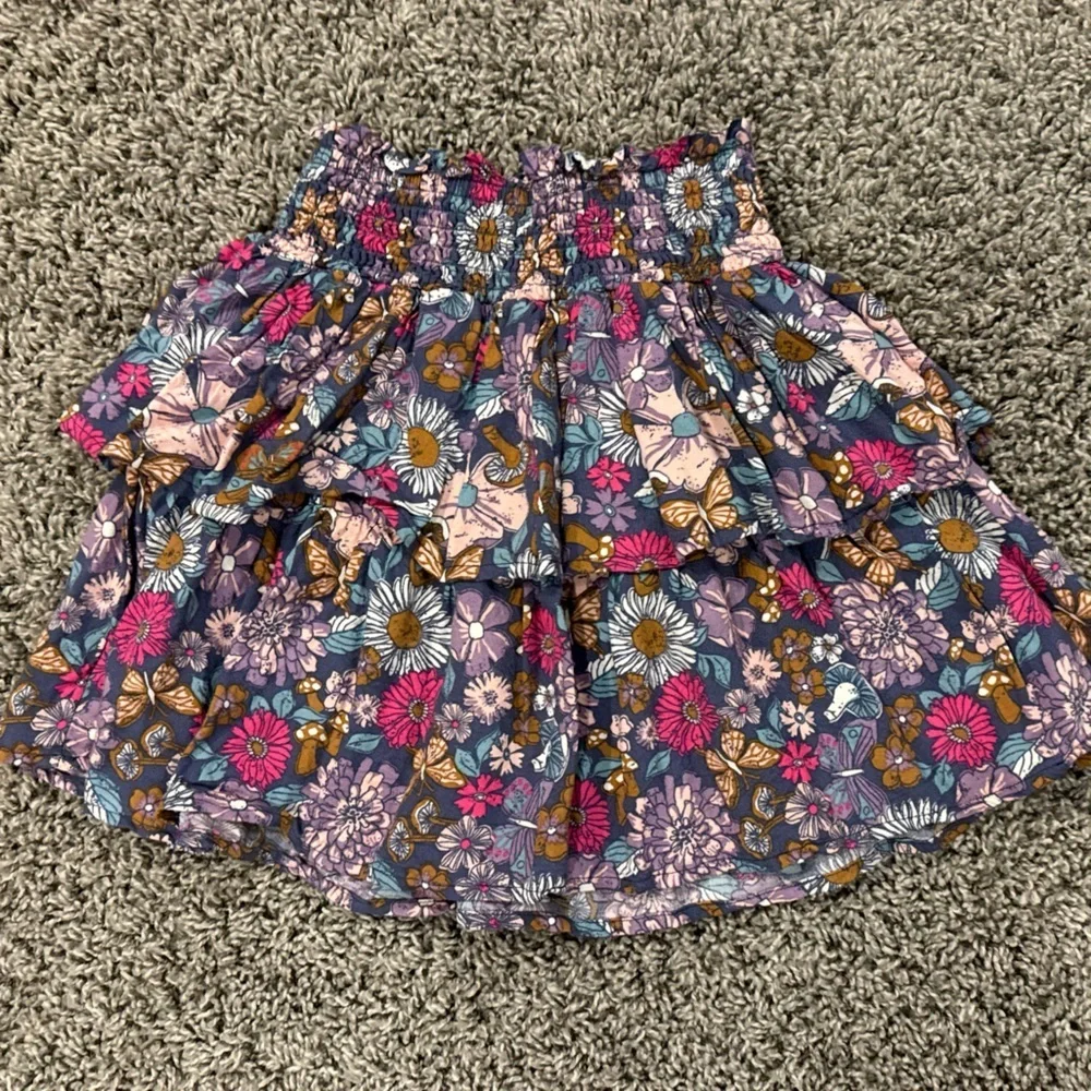 Girls OshKosh B'gosh Floral tiered Skirt with Purple and Pink Accents, size 8
